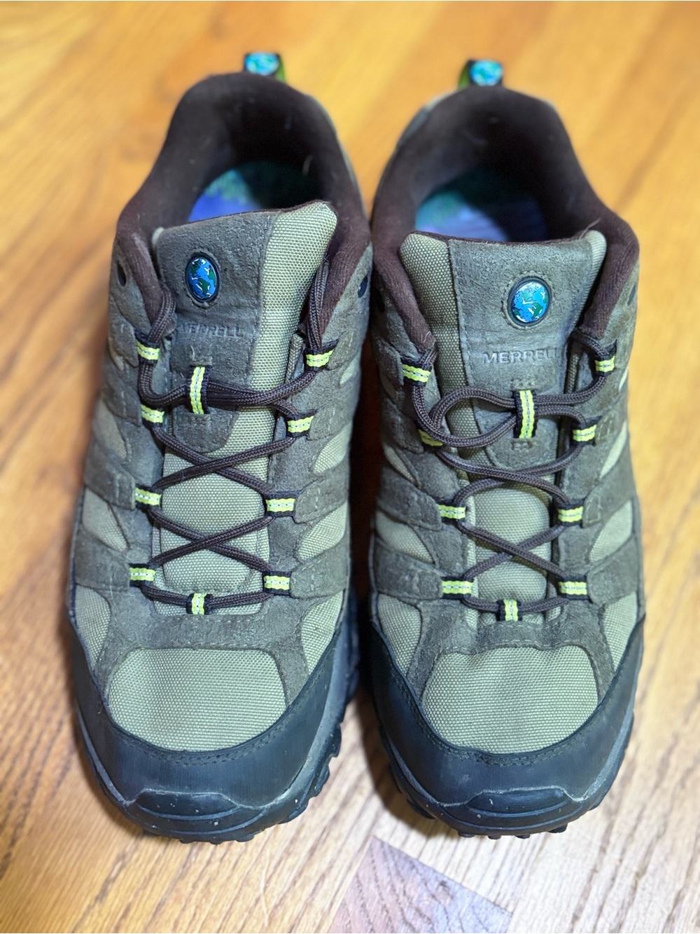 Merrell Men’s 10 Brown Green Hiking Trail Shoes